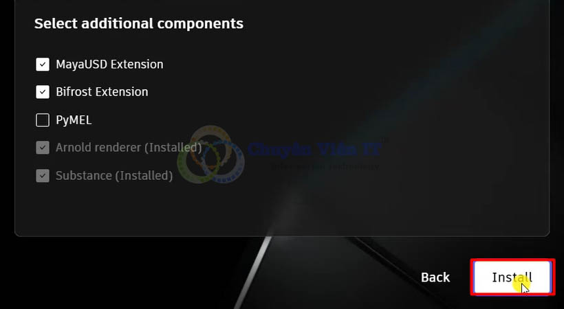 Chọn Install