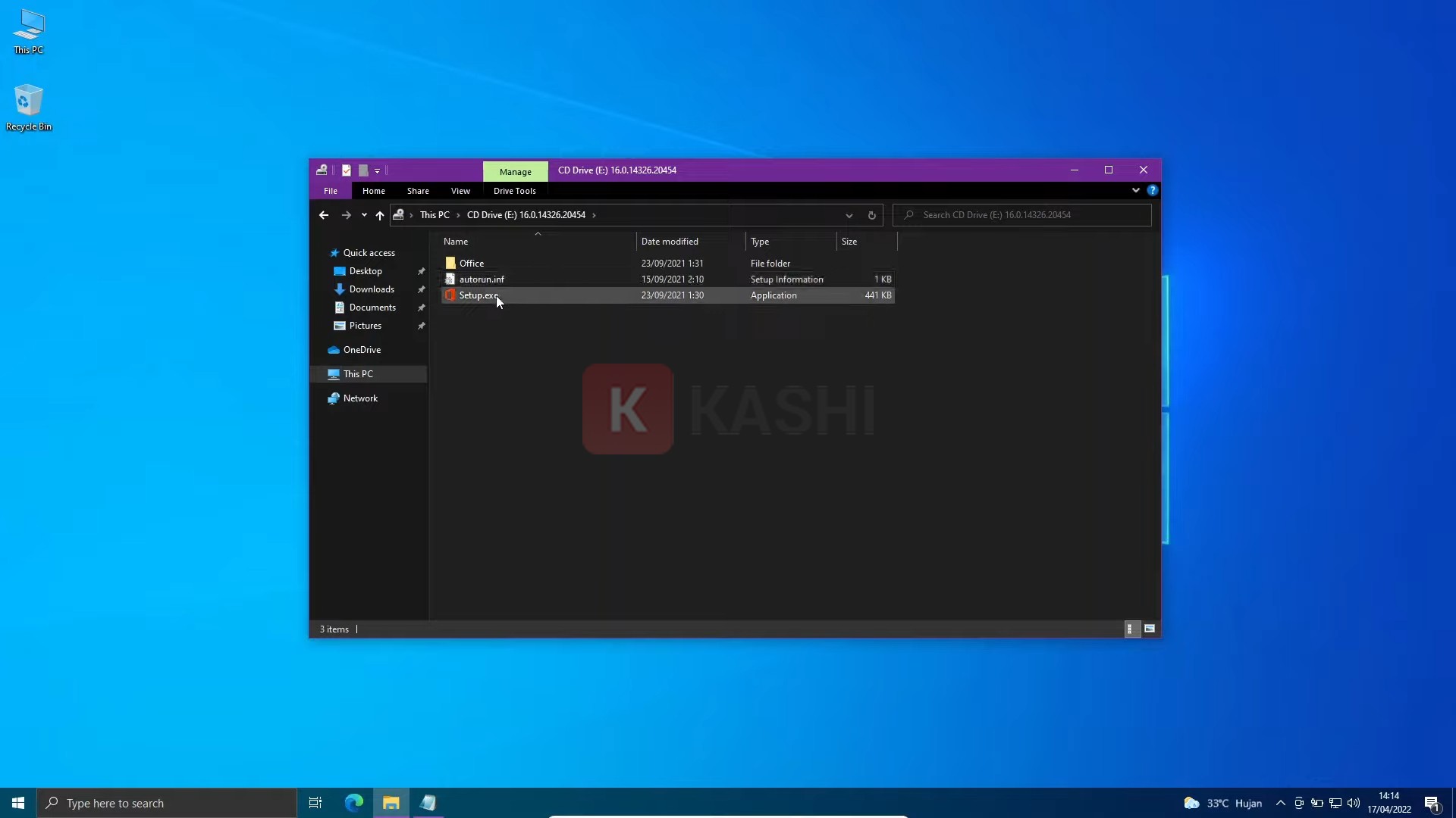 Vào "Setup.exe"