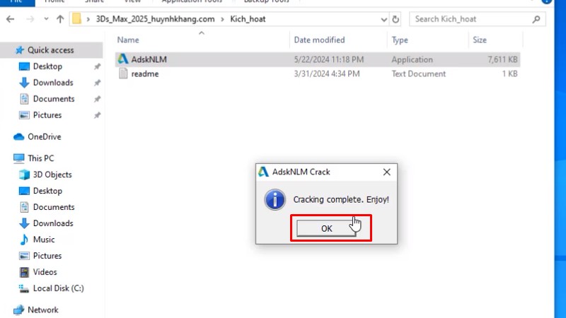 Bấm ok